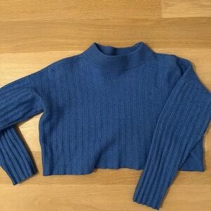 Madewell Blue Ribbed Wool Women's Sweater Size M